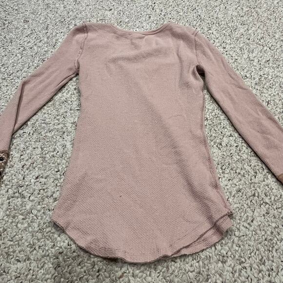 We the Free Kyoto Cuff Thermal Long Sleeve Tee Sz S Pink Patchwork Boho - Picture 6 of 8